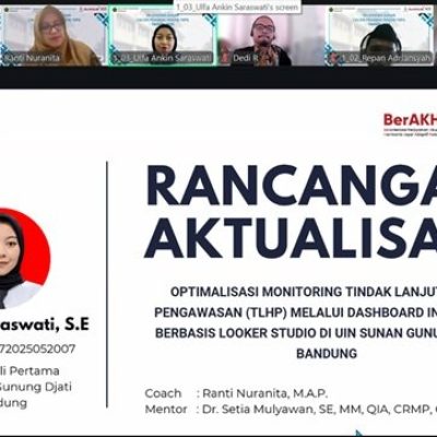 CPNS Auditor Ulfa Ankin Saraswati Paparkan Rancangan Dashboard TLHP Berbasis Looker Studio di SPI UIN SGD Bandung